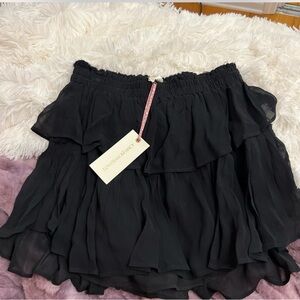 LoveShackFancy Black Mini Skirt